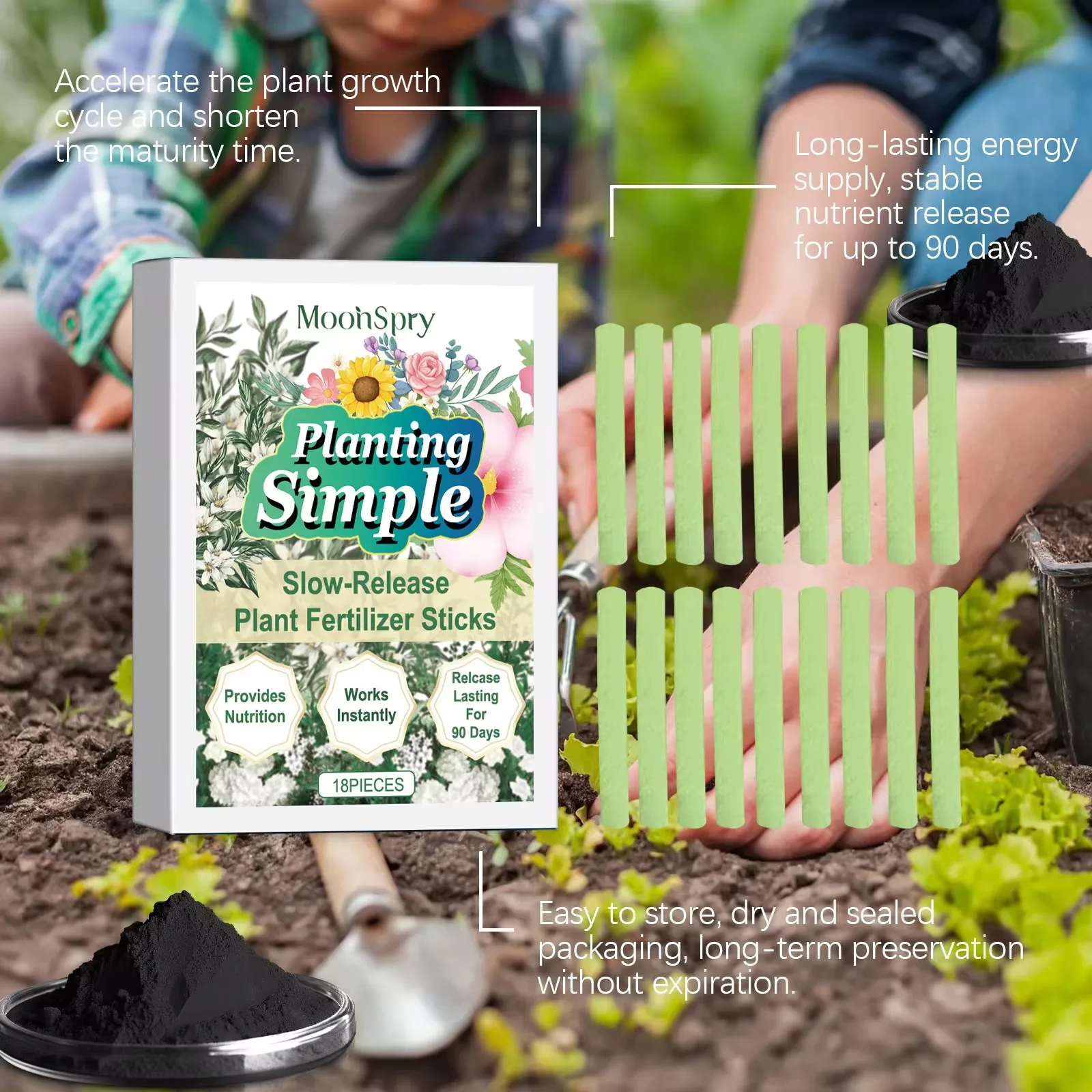 Plant Fertilizer Stick Indoor Potted Flower Nutrient Organic Plant Food Spake Compound Fertilizer Succulent Nutrition Bar organic fertilizer
