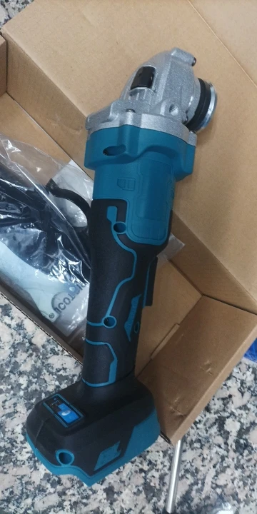 Amoladora angular eléctrica sin escobillas, 3 velocidades inalámbrica de máquina de corte, herramienta eléctrica de carpintería para batería Makita de 18v, 125MM photo review