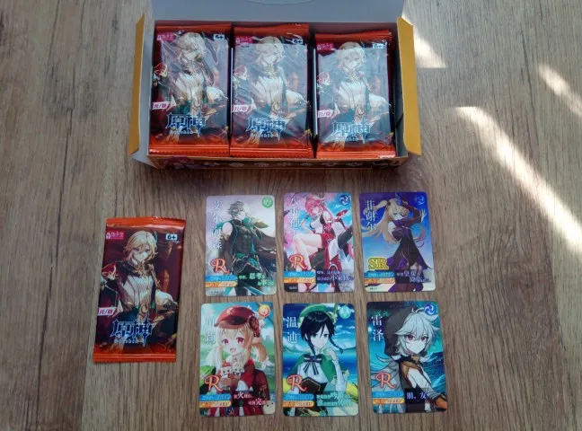 Genshin Impact Cards Anime TCG Game Collection Pack Booster Box Rare SSR Surrounding Table Toys For Family Children Gift photo review