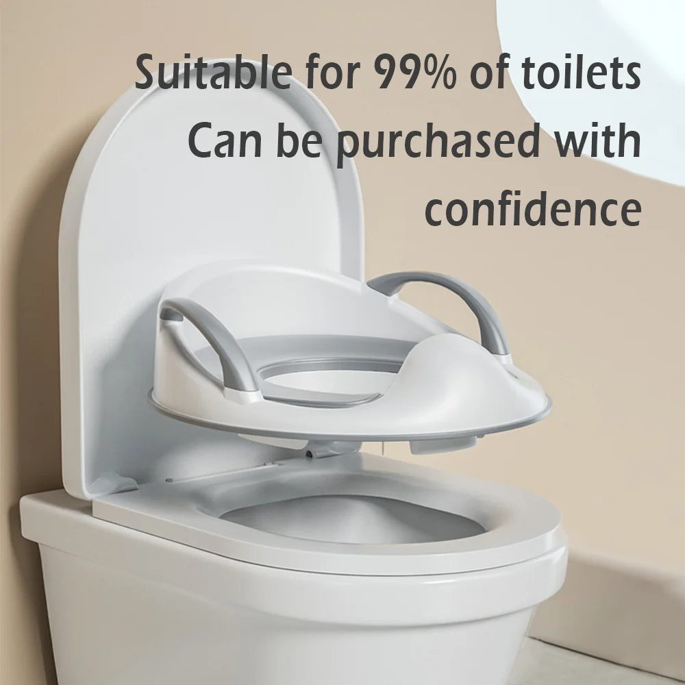 Toilet Seat for Children Potty Training Seat with Anti-Slip Pads Baby Toilet Trainer with Splash Guard for Kids No Installation 4