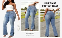 Plus Size High Waist Curvy Fit Vintage Stretch Denim Jeans