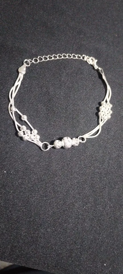 Fine 925 Sterling Silver Lucky Beads Bracelets For Women Luxury Designer Multilayer Adjustable Bracelet Party Wedding Jewelery photo review