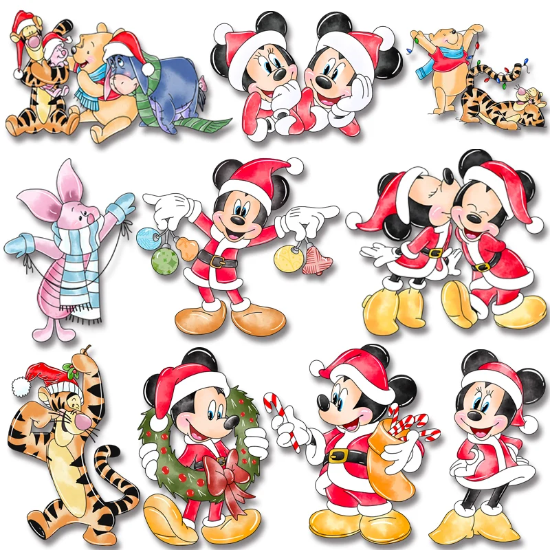 Christmas Mickey Minnie Princess Iron On Transfer Character Patch for  Clothing Stickers on Clothes - AliExpress