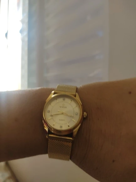 WWOOR Luxury Brand Dress Gold Watch Ladies Elegant Diamond Small Quartz Wrist Watches For Women Steel Mesh Clock zegarek damski photo review