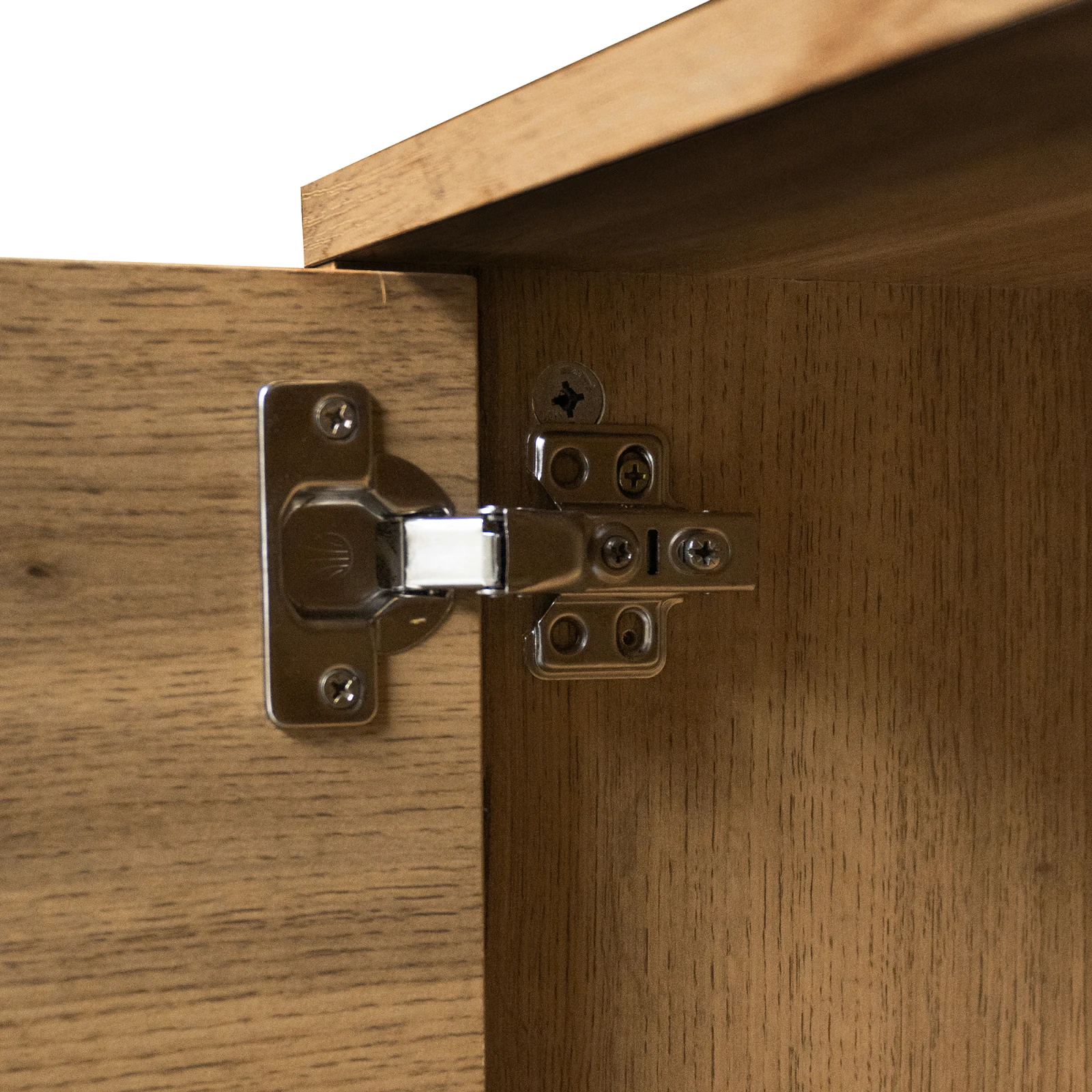 Rosahqnda Moderner TV-Schrank mit 2 Türen und 2 offenen Fächern, Hausmöbel-Sideboard-Schrank mit 4 Türen, Schuhschrank – Detail 8