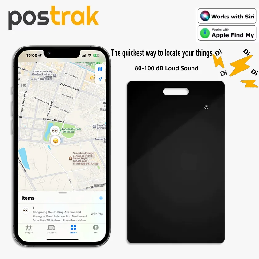 Wireless Charging Tracking Location Wallet Tracker Card Waterproof GPS Locator Work with Apple Find My App Bluetooth Tracker