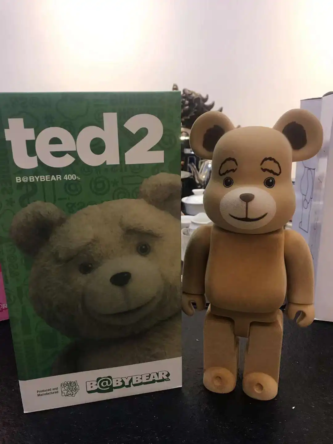 

bearbrick400% 28cm Colored Box Flocking Craft Plastic Teddy Bear ted2BE@RBRICK Trendy Teddy Bear Figure