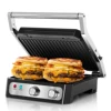 Electric Panini Press Sandwich Maker, 1500W Indoor Grill with Non-Stick Coated Plates, Temperature Control & Removable Drip Tray 1