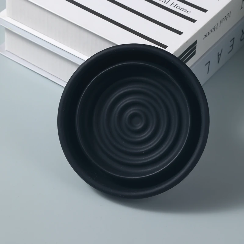 Collapsible Silicone Shaving Bowl For Travel Yaqi Black Color shaving bowl