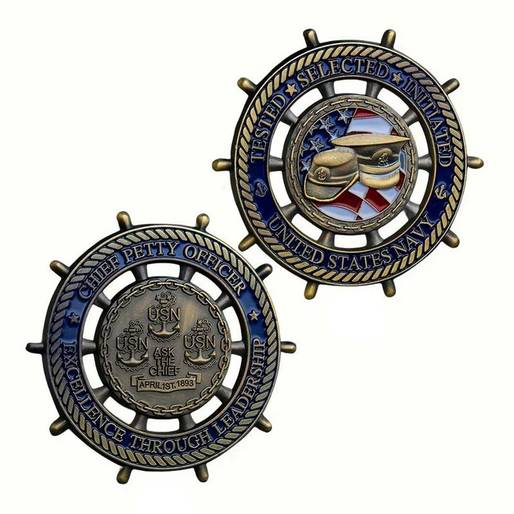 

Navy Rudder Sailor Challenge Coin US Navy Chief Petty Officer CPO Commemorative Coin