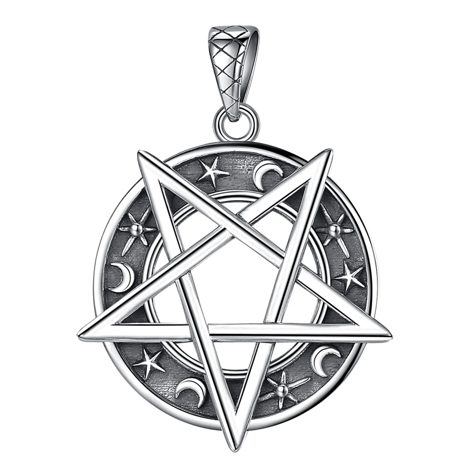 Small Dark Silver PENTAGRAM Necklace on stainless steel chain | on The Hive  NZ | sold by Icefyre Jewellery