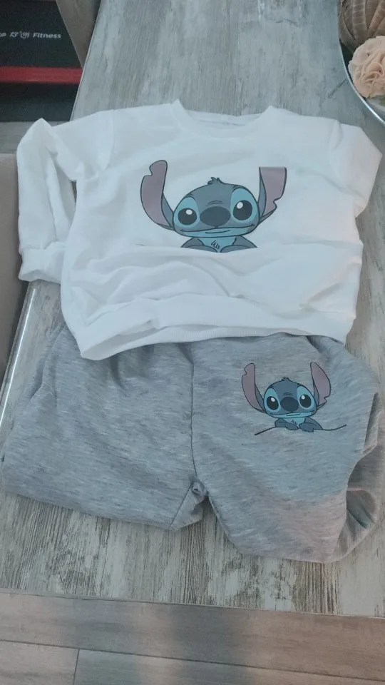 Conjuntos de sudadera informal para niños, conjunto de pantalones de chándal para niños, jersey y pantalones con estampado de puntadas, traje de 2 uds., otoño 2025 photo review