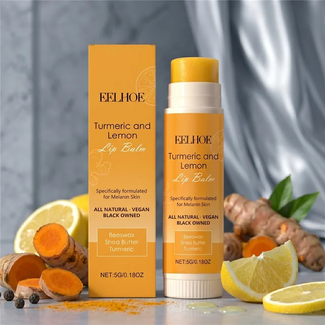 Baume à lèvres au curcuma et au citron hydratant, lissant et nourrissant – Soin des lèvres naturel pour un éclat quotidien et une protection professionnelle 1