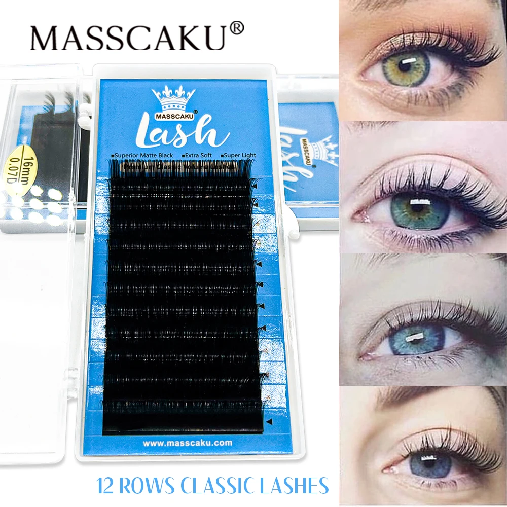 Fast Shipping Masscaku Classic Eyelash Extensions Mixed Length Comfortable Mink Eyelashes Custom Packaging False Lashes wholesale paper eyelash packaging box lash boxes packaging custom own logo for 10mm 25mm mink eyelashes case bulk