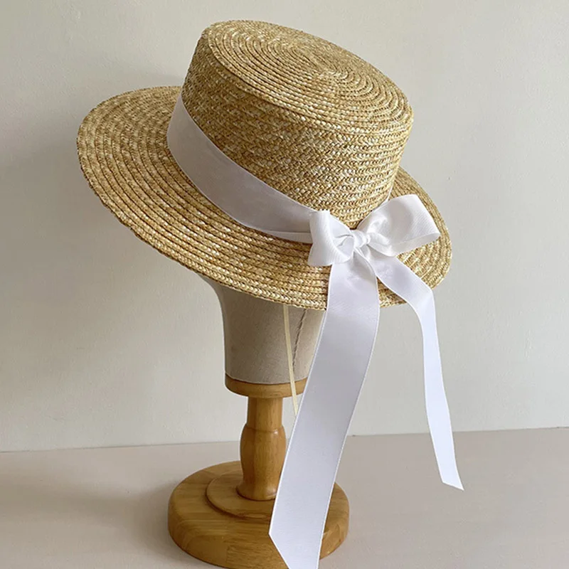 Classic Italy - Cappello Paglietta Canotier - Size 59 cm - Orange
