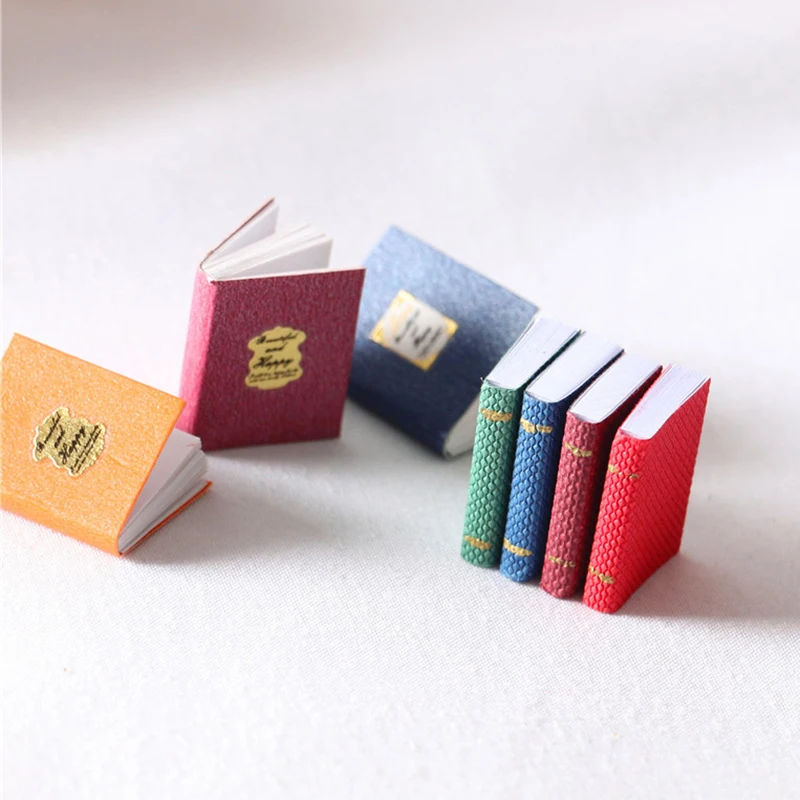 

4pcs/set 1/12 Dollhouse Miniature Mini Books Model Furniture Accessories 2021