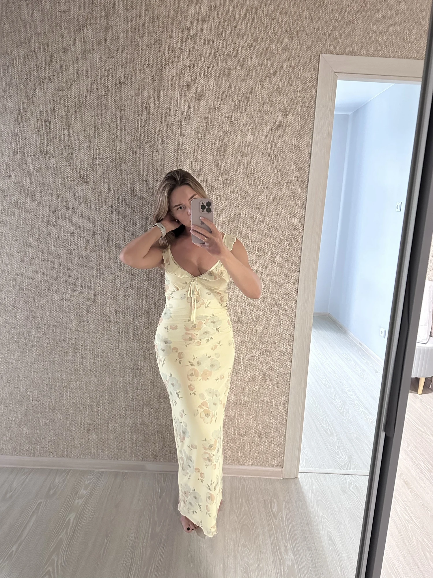 Cryptographic Summer Floral Print Plunge Maxi Dress photo review