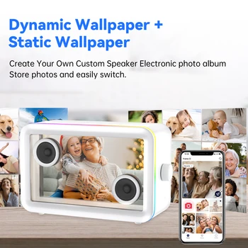 AEEZO L1 Bluetooth Speaker Hi-Fi Audio Clear Glass Screen Dynamic Suspended Lyrics Wireless Portable Audio Video LED Speakers 6