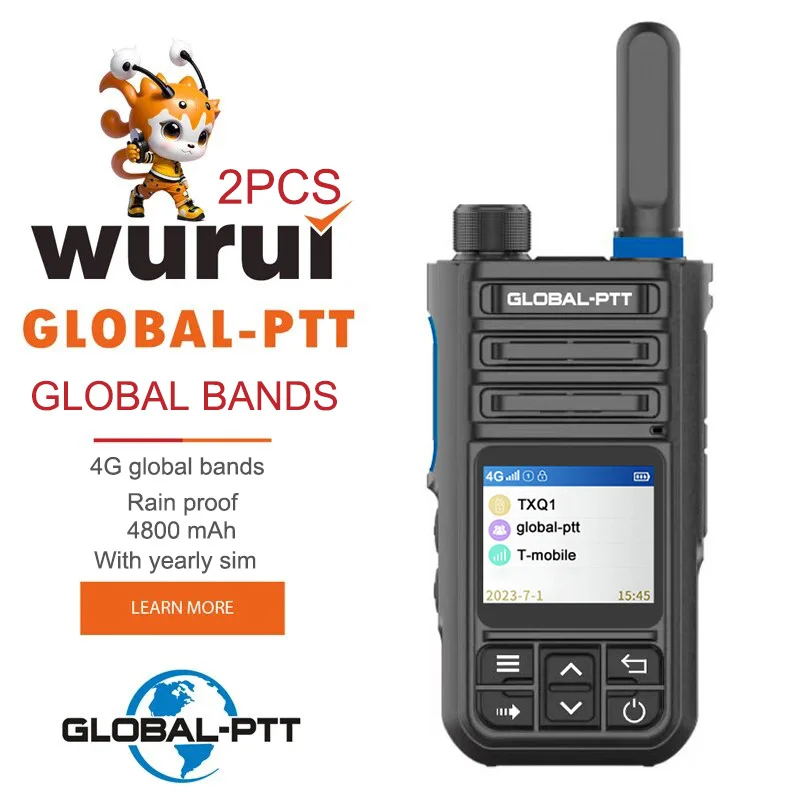 2PCS GLOBAL-PTT G9 POC Two-way radio Mini professional walkie talkie long range portable communication 5000km with yearly SIM