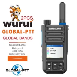 2PCS GLOBAL-PTT G9 POC Two-way radio Mini professional walkie talkie long range portable communication 5000km with yearly SIM