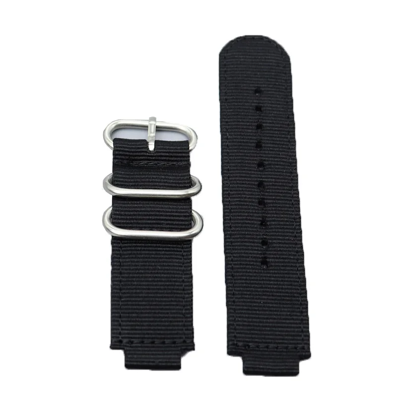Men's Nylon Canvas Watch Strap with Weave Ring Buckle