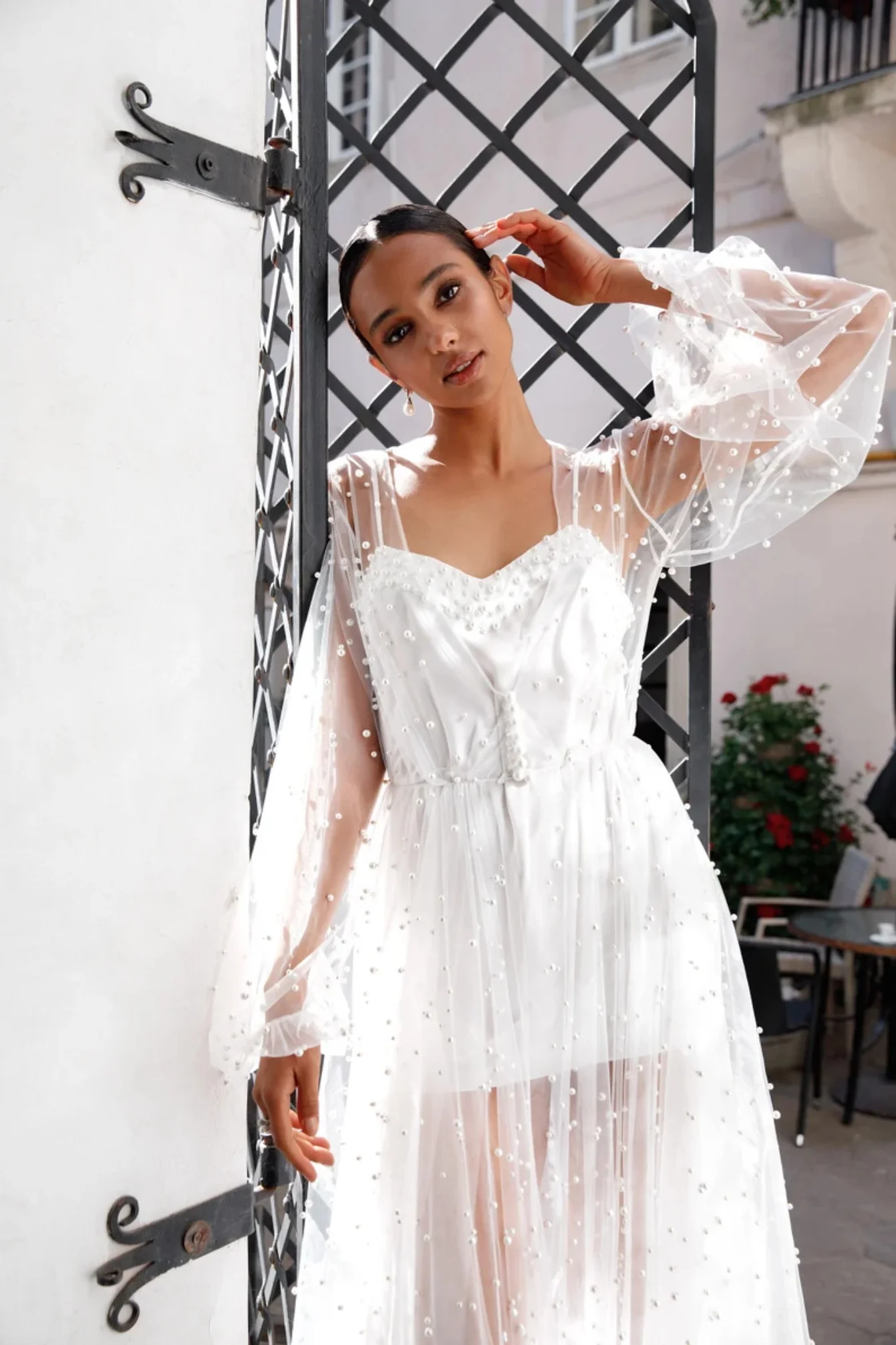 Lace Pearl Bride Robe Beaded Maxi Including Bodysuit Lingerie Women Gowns  Boudoir Bathrobe Maternity Dress For Babyshower - Wedding Jackets / Wrap -  AliExpress