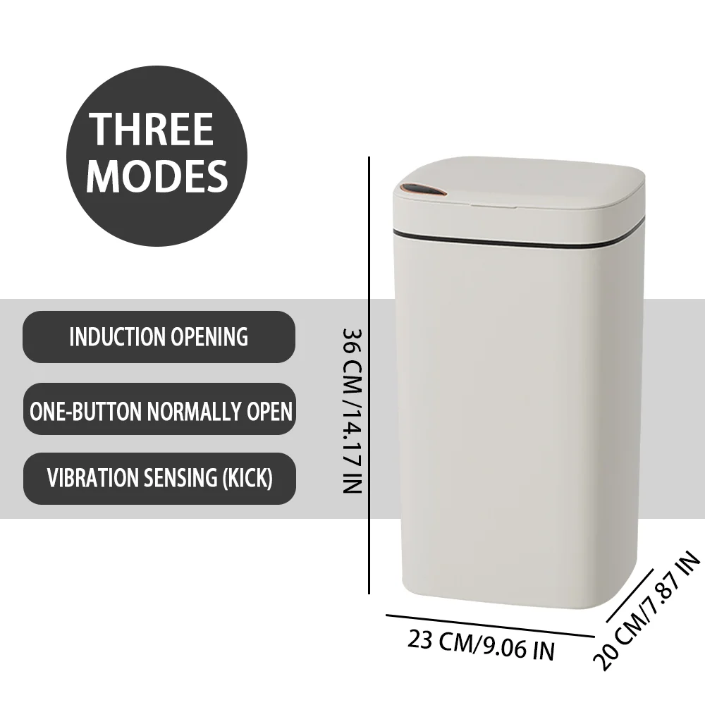 16L Smart Trash Can Automatic Touchless Sensor Garbage Bin Waterproof Wastebin for Bathroom Kitchen Bedroom Toliet Waste Basket 2