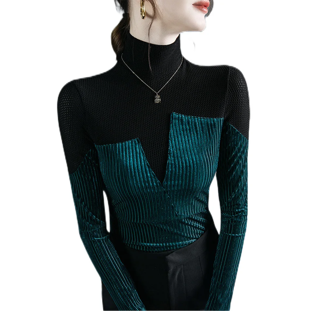 

Women Clothings for Autumn & Spring Long Sleeve Cotton Women Tops Turtleneck Solid Color Women Shirts Casual Slim Fitted