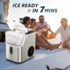 SIMZLIFE Nugget Ice Maker Countertop,34lbs Per Day,Portable Ice Maker Machine with with Basket and Scoop, Self-Cleaning ,Silver 6