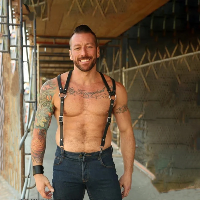 

Men PU Leather Harness Jockstrap Body Harnesses Bulldog Harness Sissy Men Fetish Harness Men Bondage Harness Gay Harness Rave