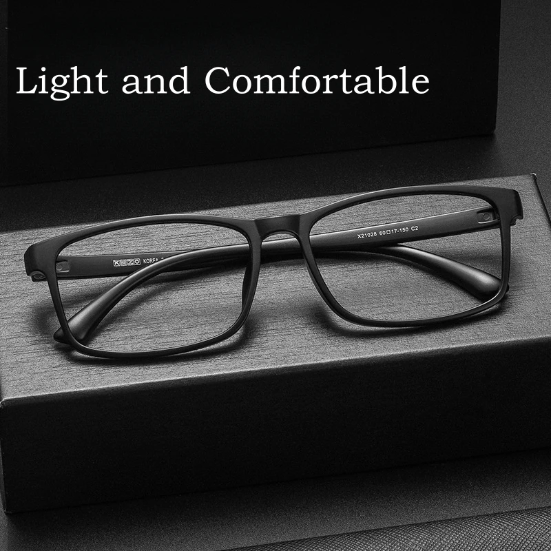 Eyeglasses Frames Eyeglass Frames Square Eyeglasses Optical Glasses Fashionable Ultra Light Flexible TR90 Eyewear Women Comfortable Big Size Square Optical Prescription Glasses Frame Men