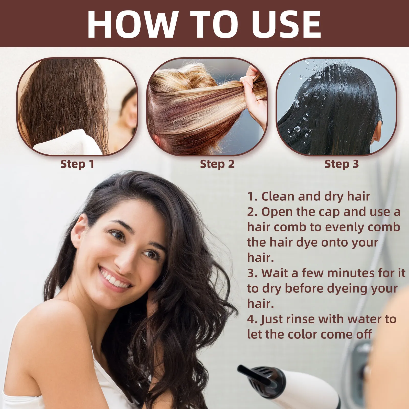 EELHOE Polygonum Hair Dye Cream Strengthening Hair Roots Nourishing Scalp Smoothing Promote Hair Health Growing Hair Dye Cream