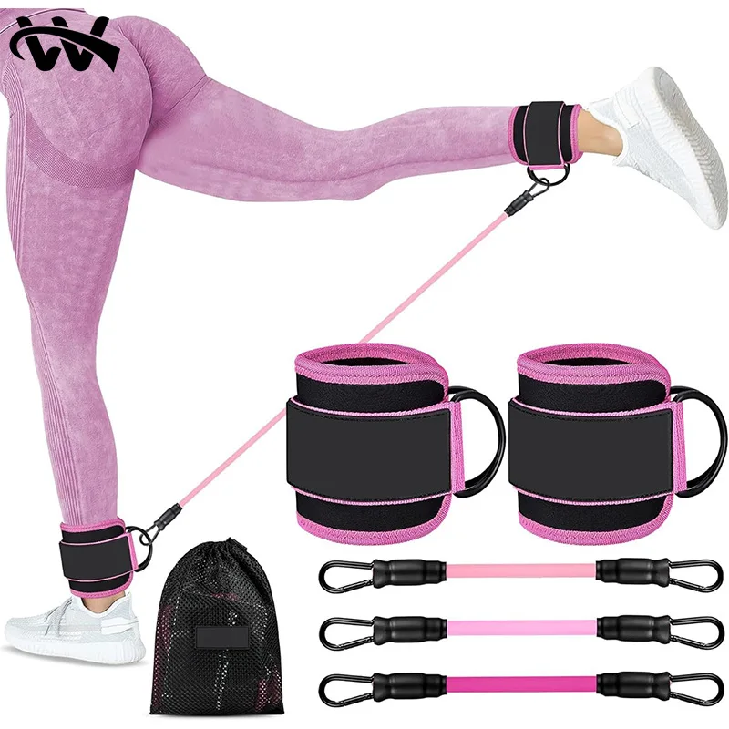Resistance Bands Set with Ankle Straps, Glutes Workout,Butt Exercise Equipment for Women Legs and Glutes for Home fitness,Gym