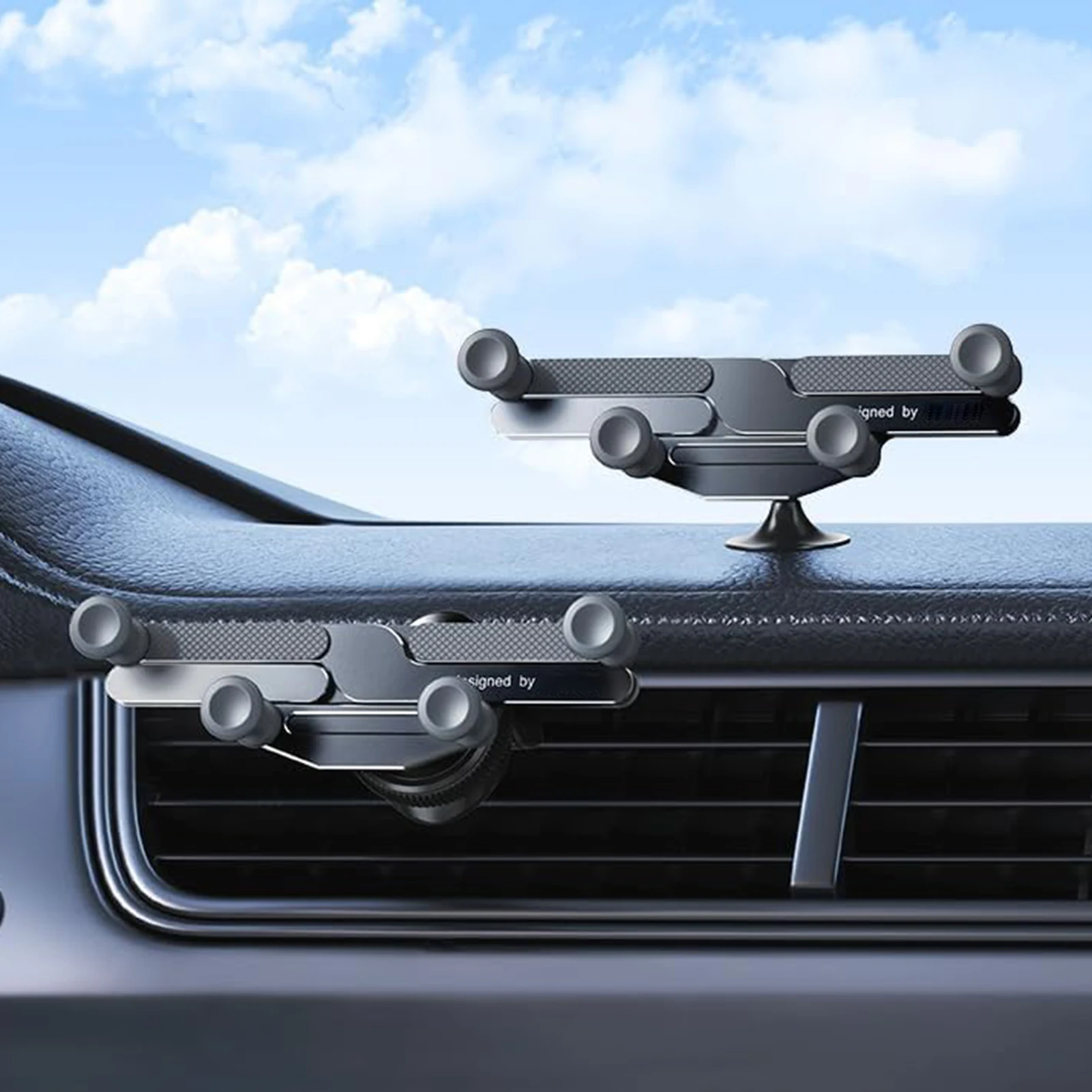 Gravity Car Phone Holder Invisible Auto Cell Phone Air Vent Mount Adjustable Car Dashboard Phone Stand Support For Car Interior