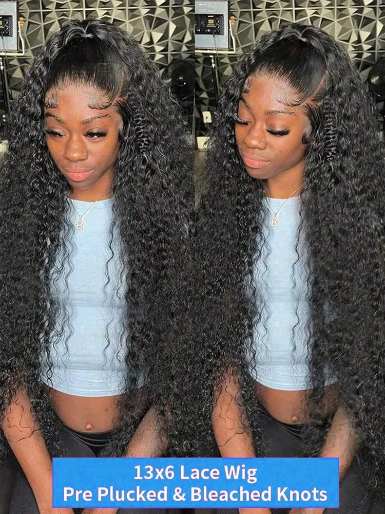 42 Inch Deep Wave Lace Front Wigs Human Hair 13x4 13x6 HD Lace Front Wigs for Women Pre Plucked Brazilian Curly Human Hair Wig 5