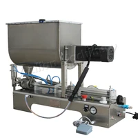 GW-1 Semi-Automatic Horizontal Screw Piston High Viscosity Paste Can Bottle Filler Tomato Chilli Sauce Filling Mixing Machine 2