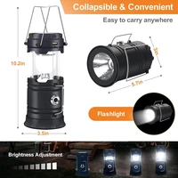 Lanterne Solaire LED Rechargeable par USB, Lampe de Poche d'Urgence pour Camping en Plein Air 5