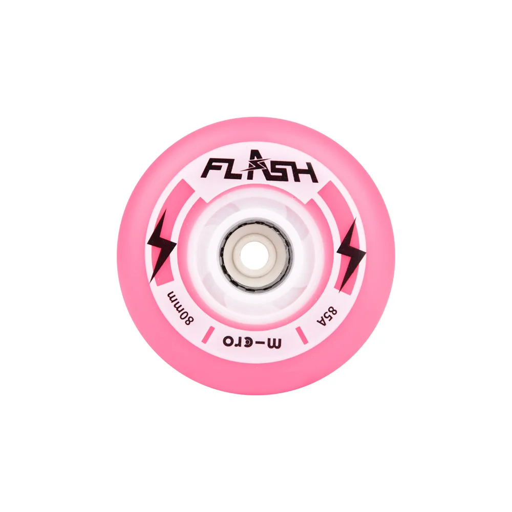 Micro 4PCS 76/80MM 85A LED FLASH WHEELS/ Football Version Adult Slalom Inline Skate Wheel High Elastic PU Resistant Luminous roller skating wheels