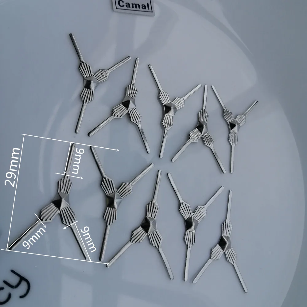 Camal 100PCS 29mm Chrome Metal Triangle Bowtie Connectors Pin Hook For Crystal Prisms Bead Chandelier Pendant Lamp Lighting Part
