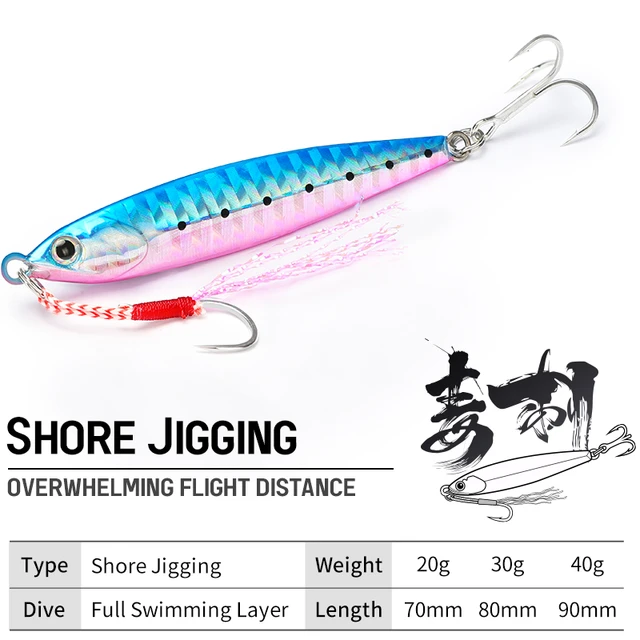 TSURINOYA 30g 40g Shore Jigging Fishing Lure STINGER Metal Jig