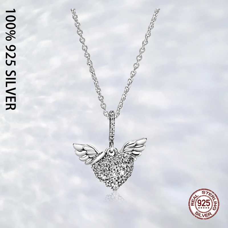 Real 925 Sterling Silver Pave Heart 