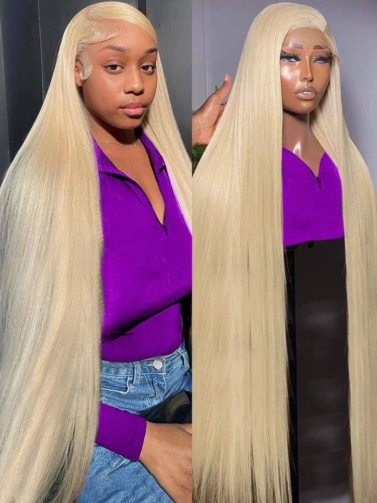 Bone Straight 13x4 13x6 Lace Front Wig 613 Honey Blonde Human Hair Wig Brazilian 30 Incn Color 200% Lace Frontal Wigs For Women