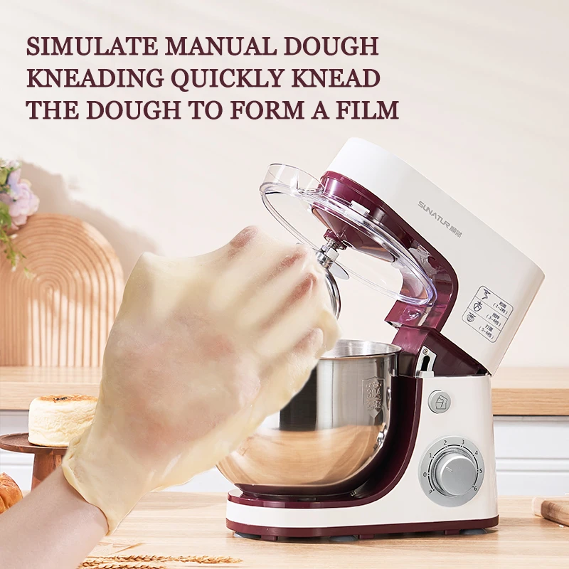 SUNATUR Electric Kitchen Blender Machine Stand Mixer with Planetary Beater Supports Dough Mixing Processor for Home Appliances