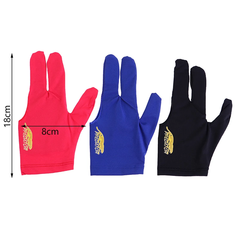 Billiard Gloves Three Fingers Full-Finger Snooker Pool Cue Left Hand Lycra