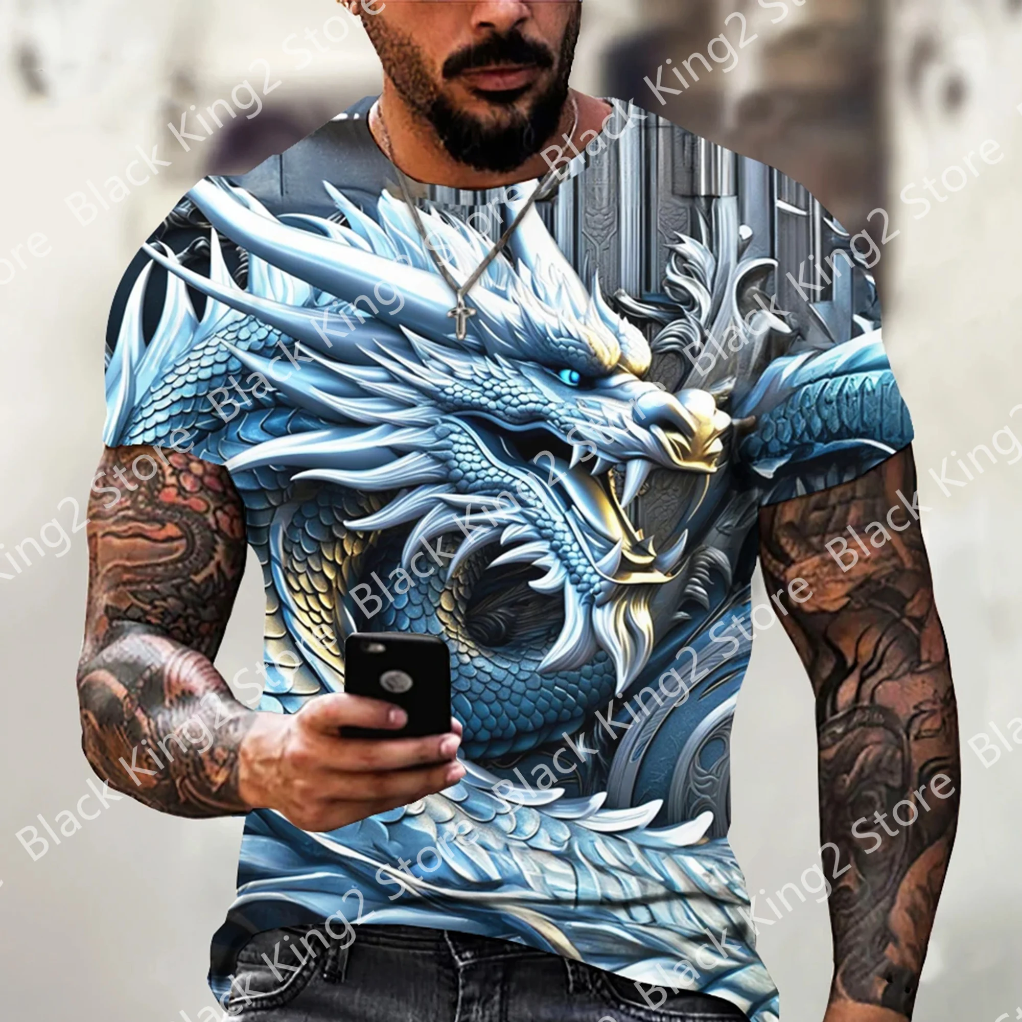 Dragon-3d-Men-s-T-shirt-Summer-Fashion-Printed-T-Shirt-Animal-Pattern ...