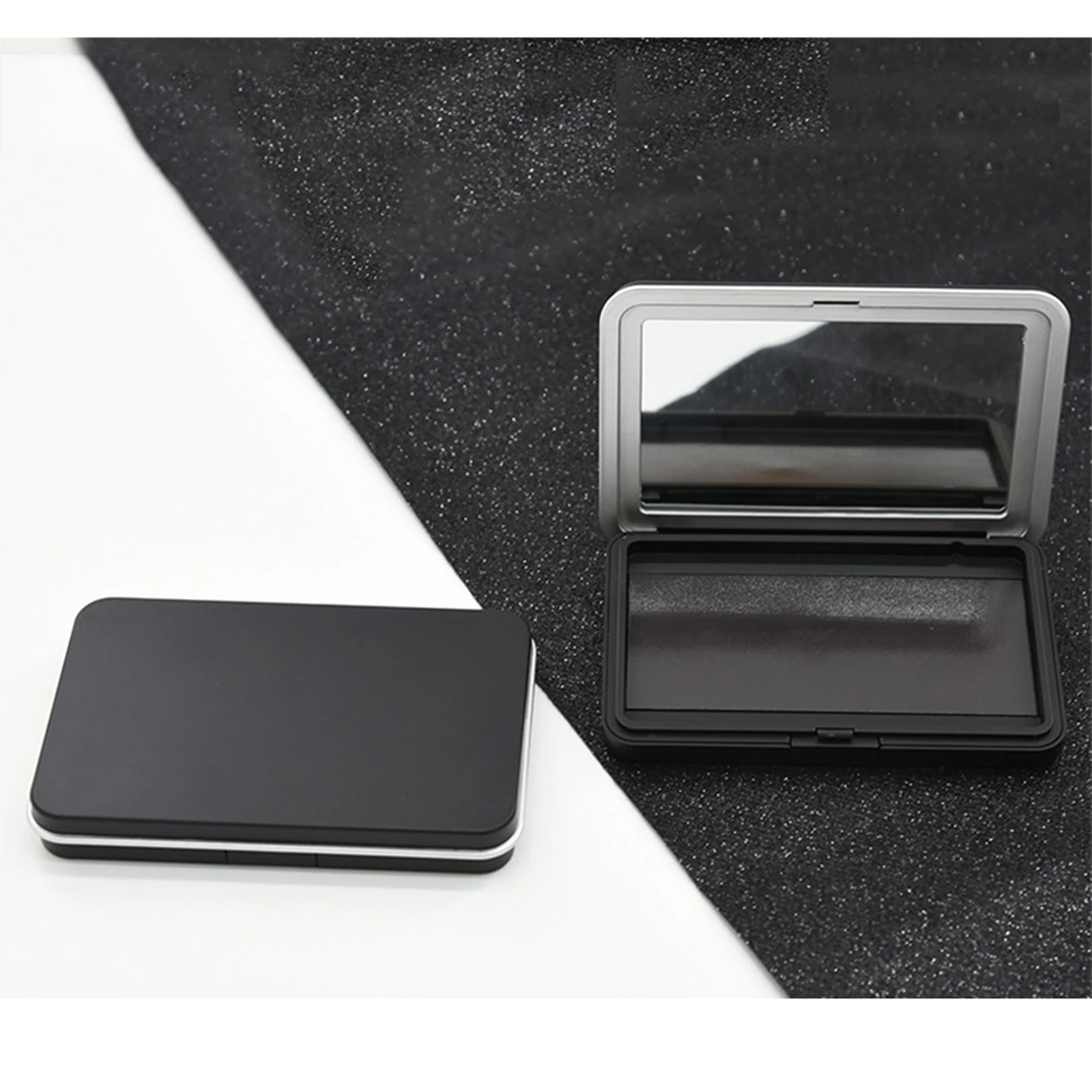 Makeup Palette Holder Empty Magnetic Box Professional Lip Gloss Case with Mirror Powder Blusher Box for Eyeshadow Powder Makeup DIY