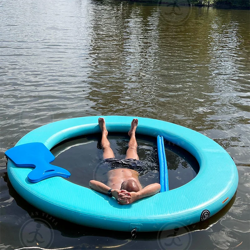 8FT Classic Drop Stitch Wate Inflatable 710 Person Circular Mesh Dock