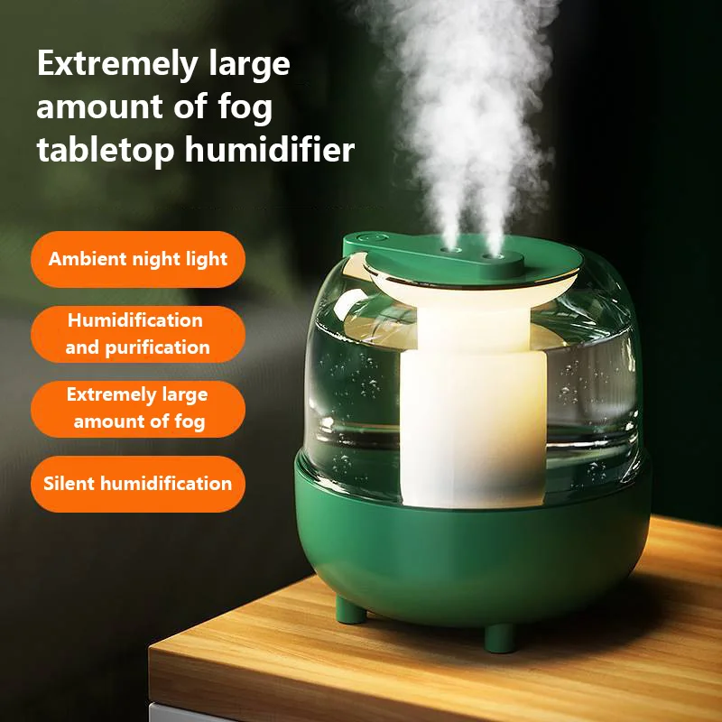 Humidificador Usb de Grande Capacidade Umidificadores Domésticos Purificador de ar com Lâmpada Led Desktop Mist Maker 4l