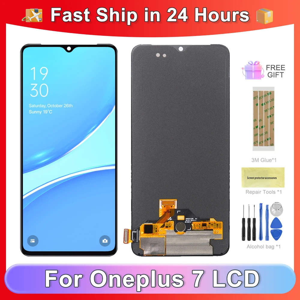 

6.41" Original Display For OnePlus 7 GM1901 GM1900 LCD Display Touch Screen Digitizer Assembly For 1+7 Replacement Parts AMOLED