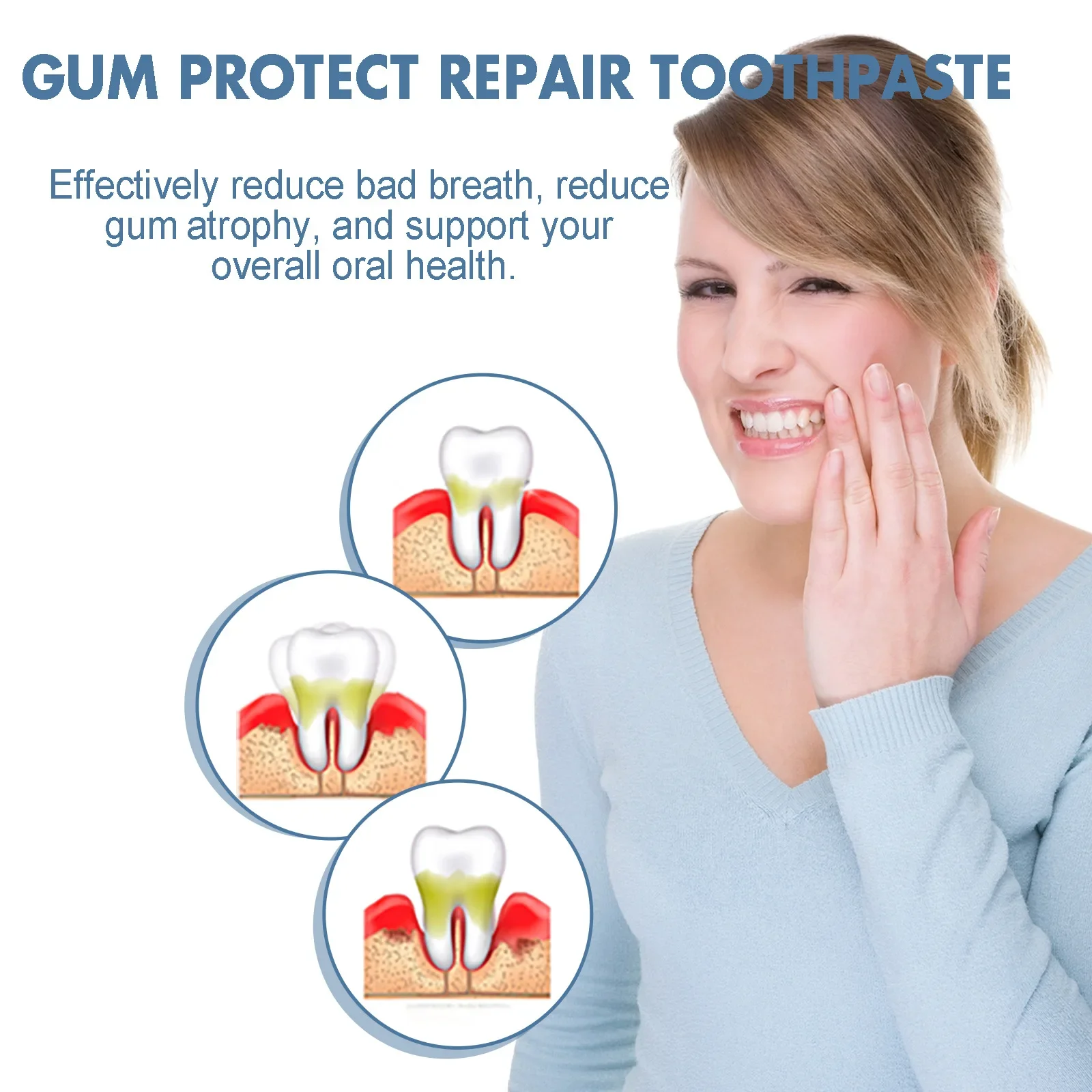 EELHOE Gingival Repair Toothpaste Oral Cleaning Teeth Whitening Remove Plaque Stain Gum Therapy Oral Hygiene Gum Care